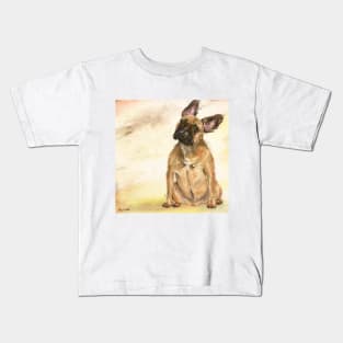 French Bulldog Tilting Its Head - Painting Kids T-Shirt